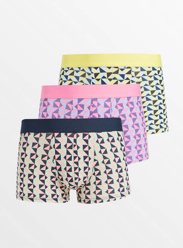 Bright Geometric Hipsters 3 Pack  XL